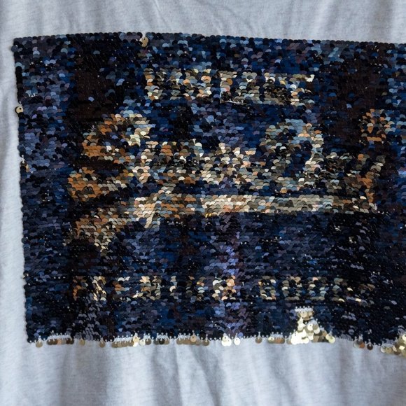 Superdry | SEQUIN SLIM BOYFRIEND T-SHIRT |  Sold out | Off White | Women's 8 | M - Picture 13 of 16
